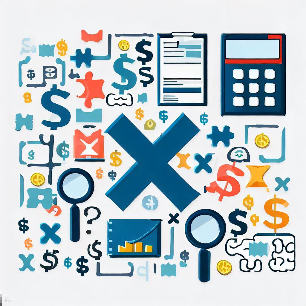 a puzzle composed of tax-related icons, such as dollar signs, tax forms, calculators, magnifying glasses, and arrows, symbolizing the process of piecing together tax-filing strategies.
